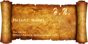 Heintz Noémi névjegykártya